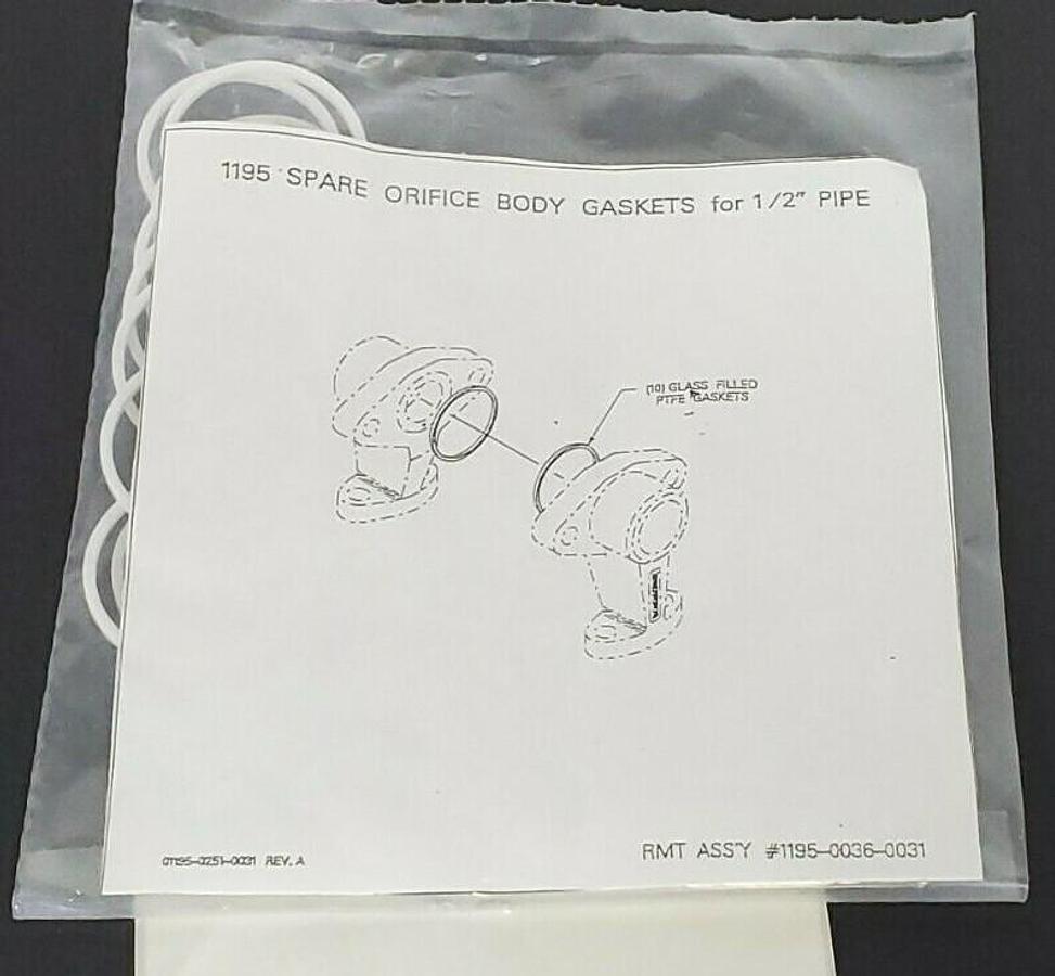 LOT OF 10 NEW FISHER 01195-0036-0031 1195 ORIFICE BODY 1/2'' GASKETS