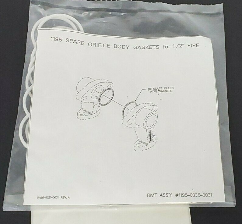 LOT OF 10 NEW FISHER 01195-0036-0031 1195 ORIFICE BODY 1/2'' GASKETS