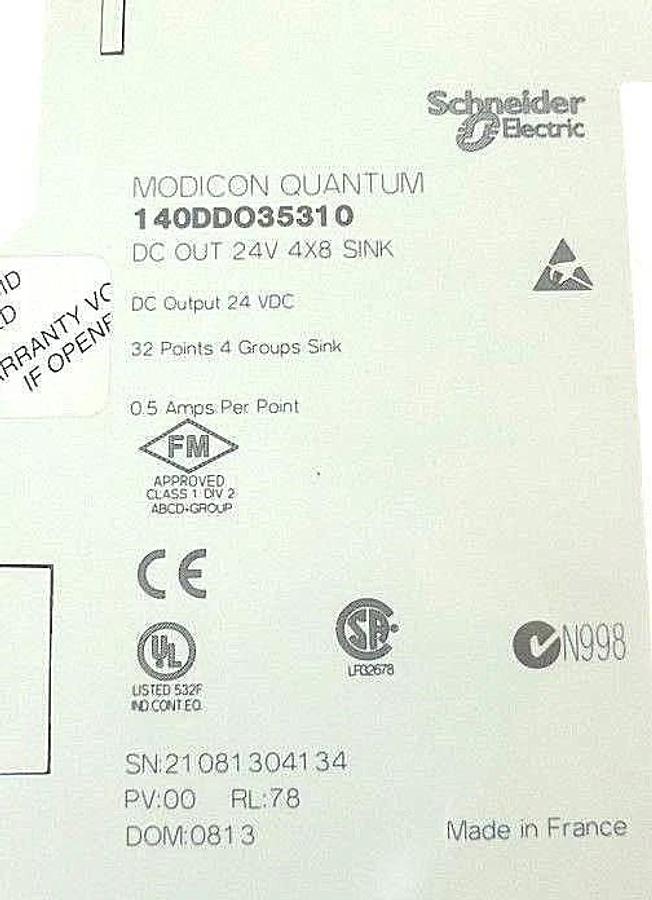 Used NIB SCHNEIDER MODICON 140DDO35310 DC OUT 24V 4X8 SINK MODULE 140-DDO-353-10