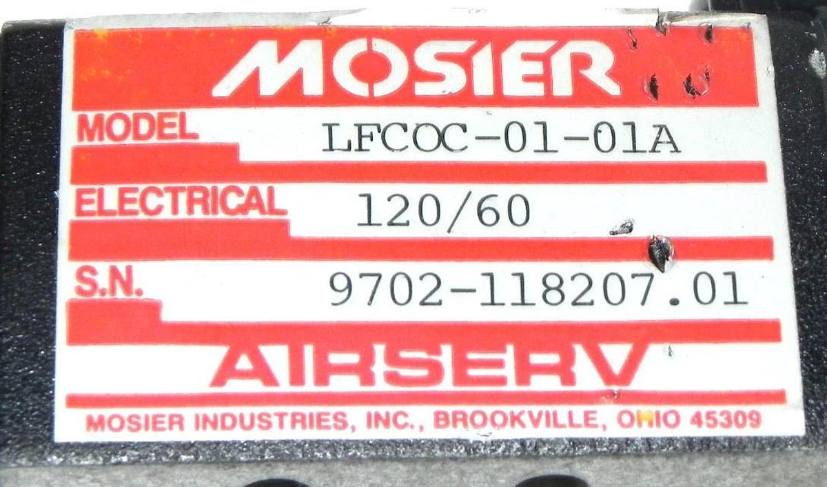 NEW MOSIER LFCOC-01-01A SOLENOID VALVE LFCOC0101A