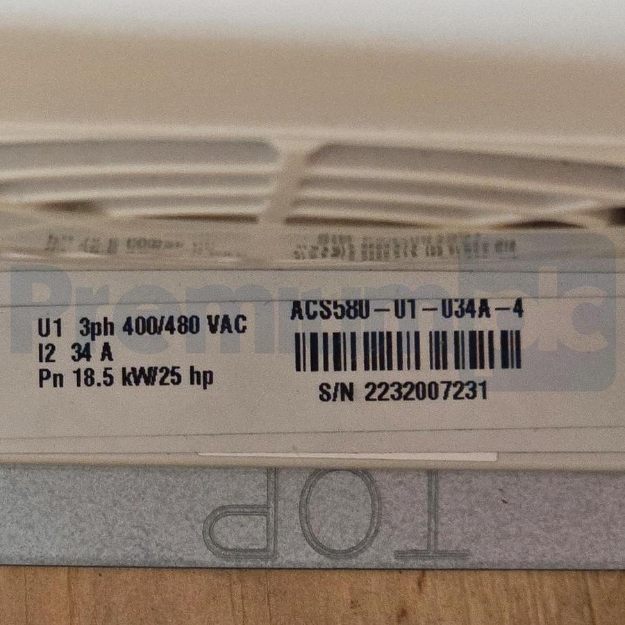 ABB ACS580-01-034A-4 LV AC General Purpose Drive 3AUA0000204814 3Ph 480V 25HP