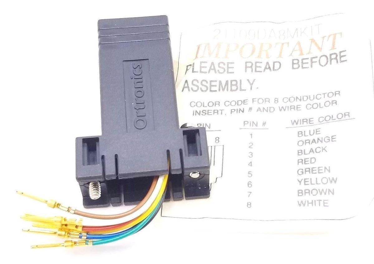 Used NEW ORTRONICS 21109DA8MKIT DATA ADAPTER KIT DB09/MALE TO RJ45 KEYED