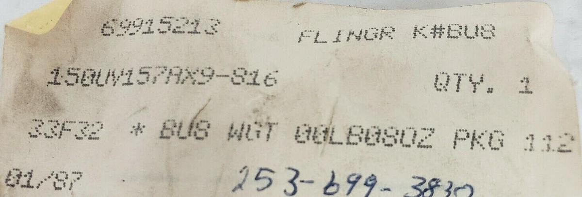 Used NEW INGERSOLL-RAND 69915213 PUMP FLINGER 150UV157AX9-816