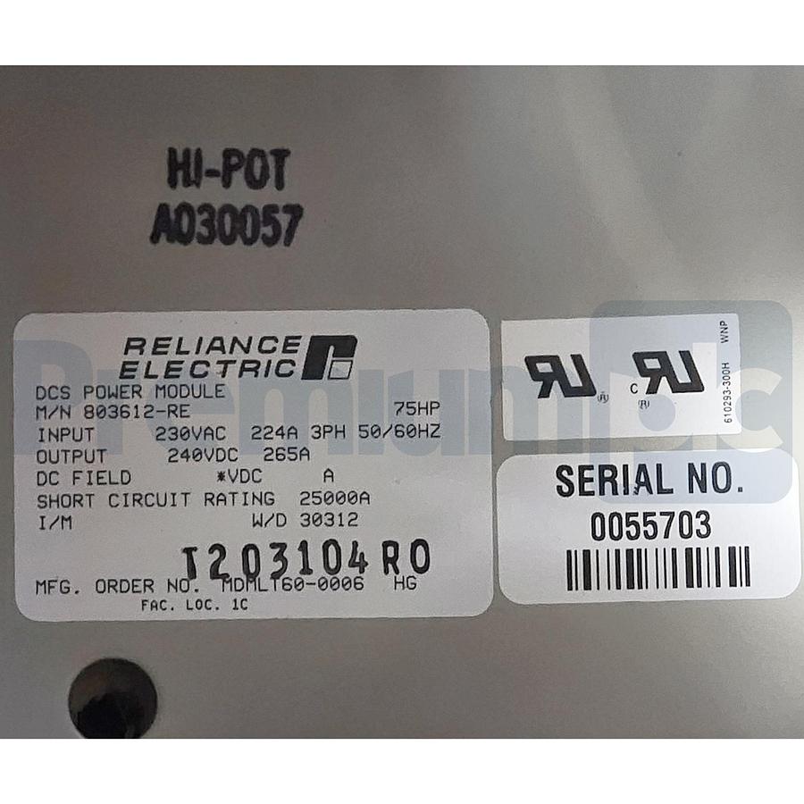 Used Reliance Electric 803612-RE DCS Power Module 75HP 230VAC 240VDC 265A S6R-DIG NEW