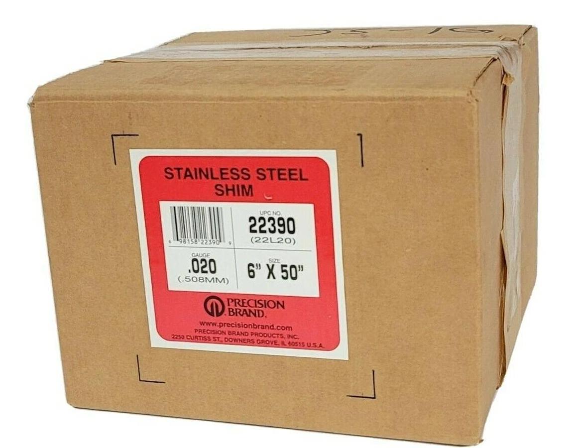Used LOT OF 3 NIB PRECISION BRAND 22390 STAINLESS STEEL SHIMS 6'' X 50'' GAUGE .020