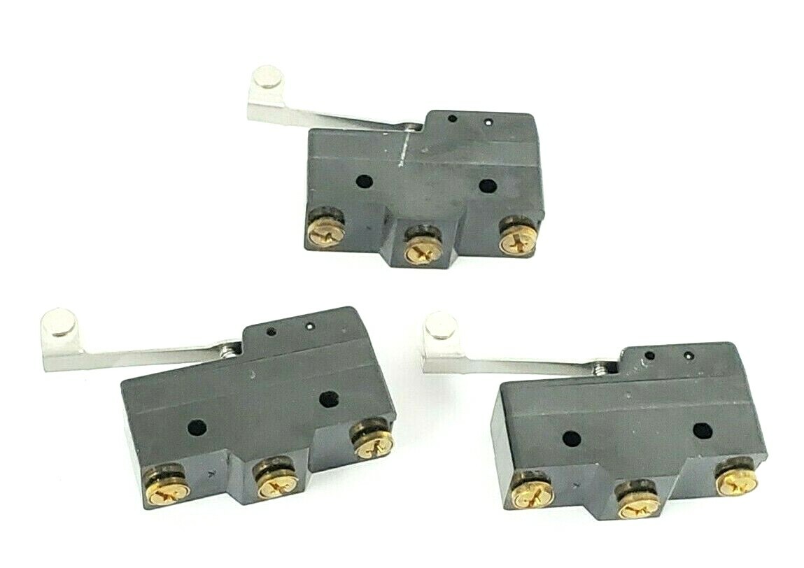Used LOT OF 3 OMRON Z-15GW2-B7-K ROLLER LIMIT SWITCHES 15A 125-250-480VAC Z15GW2B7K