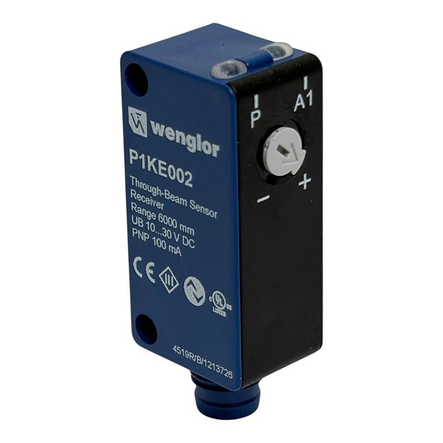 Wenglor P1KE002 Through-Beam Photoelectric Sensor Receiver with BEF-SET-01 Mount
