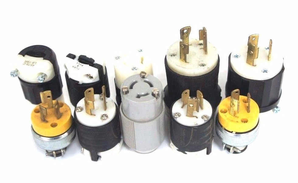 Used LOT OF 10 HUBBELL EAGLE LEVITON MISCELLANEOUS TWIST LOCK PLUGS AND RECEPTACLES