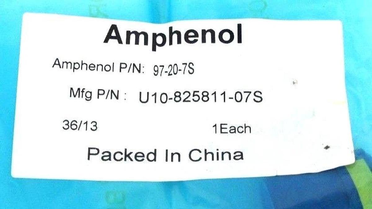 Used LOT OF 3 NEW AMPHENOL 97-20-7S CONNECTORS 8 PIN U10-825811-07S
