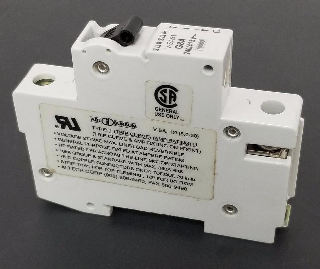 Used SURSUM V-EA51 CIRCUIT BREAKER 8A, G8A, 240/415V, VEA51
