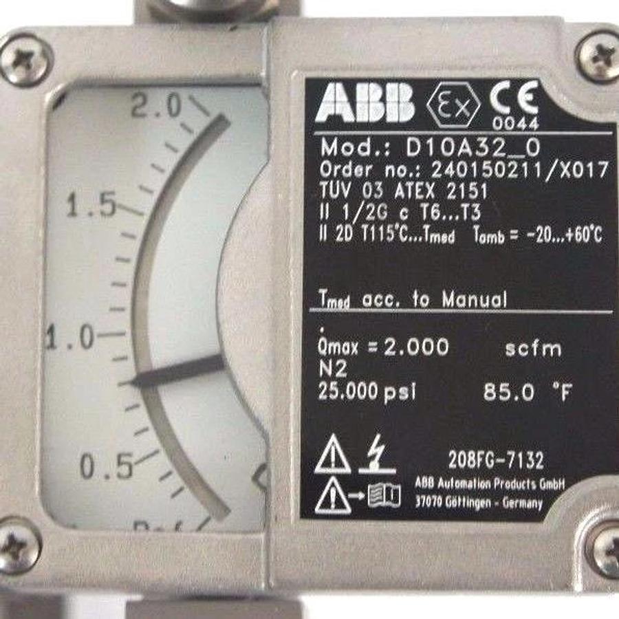 NEW ABB D10A32-0 FLOWMETER 1/4" NPT ORDER NO. 240150211/X017 D10A320
