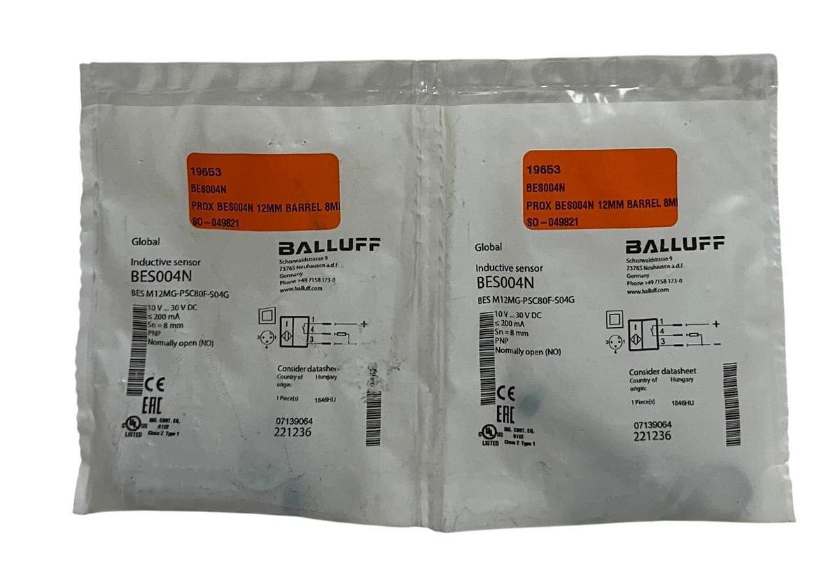 Used 2 BALLUFF BES M12MG-PSC80F-S04G / BES004N INDUCTIVE PROXIMITY SENSORS 8mm NSFS