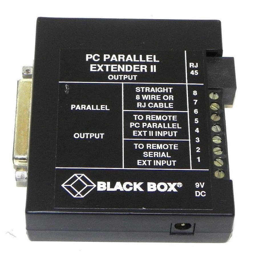 Used BLACK BOX PI322A PC PARALLEL EXTENDER II 9VDC