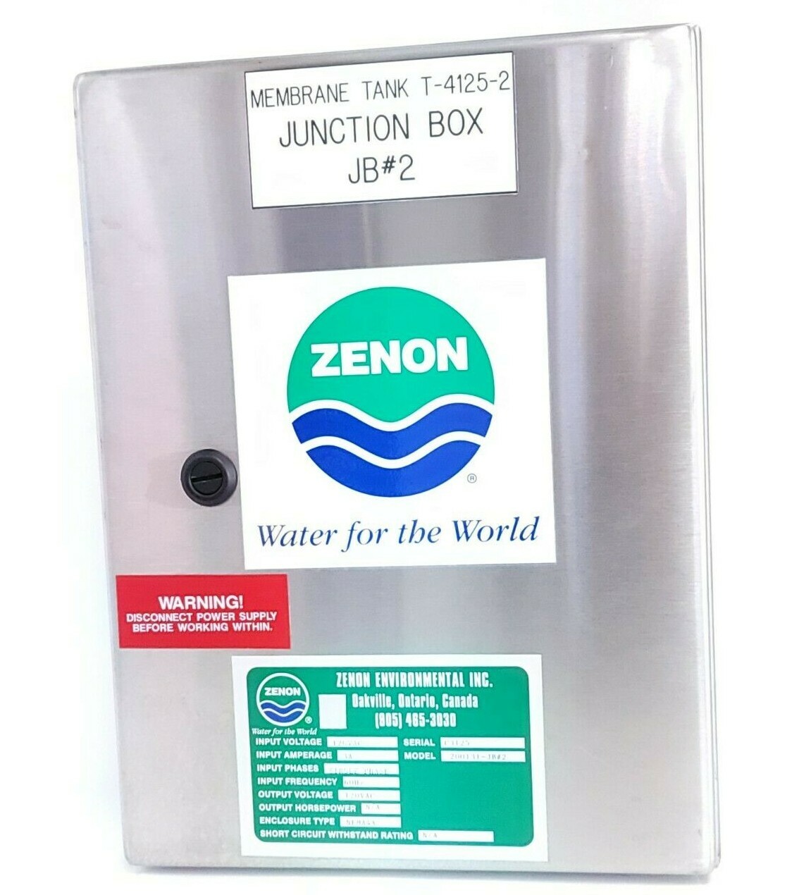 NEW ZENON ENVIRONMENTAL 200131-JB#2 ENCLOSURE TYPE NEMA4X 120VAC 3A