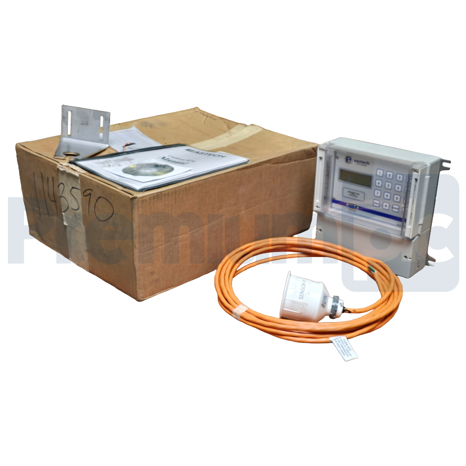 Used Eastech Vantage 2210 Flow & Level Meter w/ FB5 Ultrasonic Transducer Sensor 25"