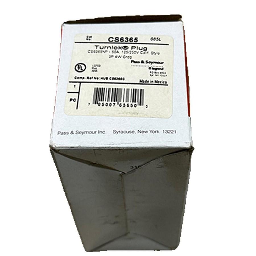 NEW PASS & SEYMOUR CS6365 TURNLOK PLUG CS6365NP 50A 125/250V 3P 4W
