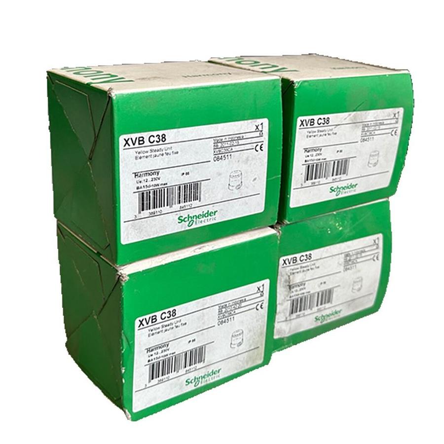 Used 4 NEW SCHNEIDER ELECTRIC XVB-C38 / XVBC38 YELLOW STEADY UNIT STACK LIGHT 12-230V
