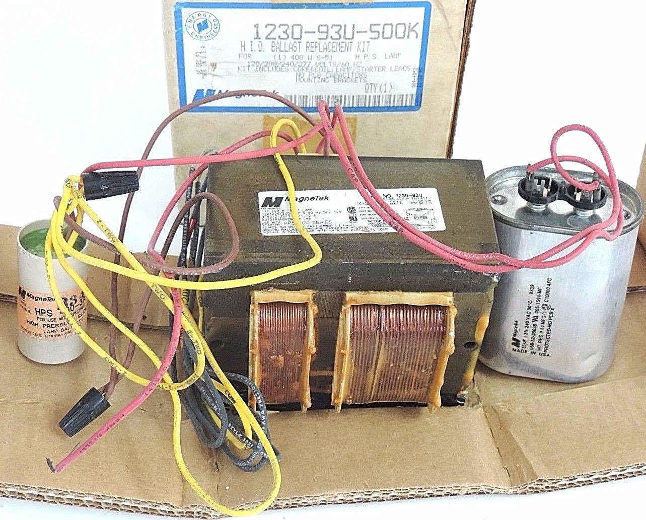 Used NIB MAGNETEK 1230-93U-500K BALLAST REPLACEMENT KIT 400W S-51 LAMP, 123093U500K
