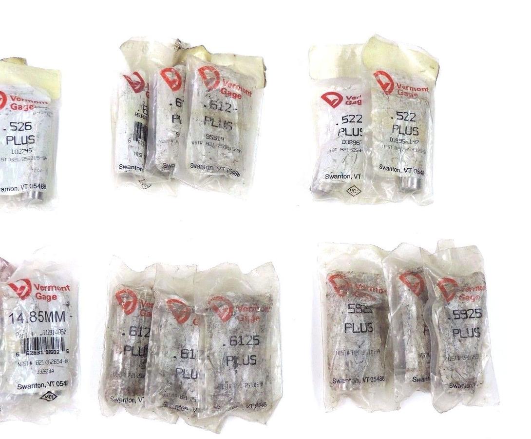 Used LOT OF 29 NIB VERMONT GAGE PIN GAGES 14.85MM, .787'', .585'', .6125'', .612''