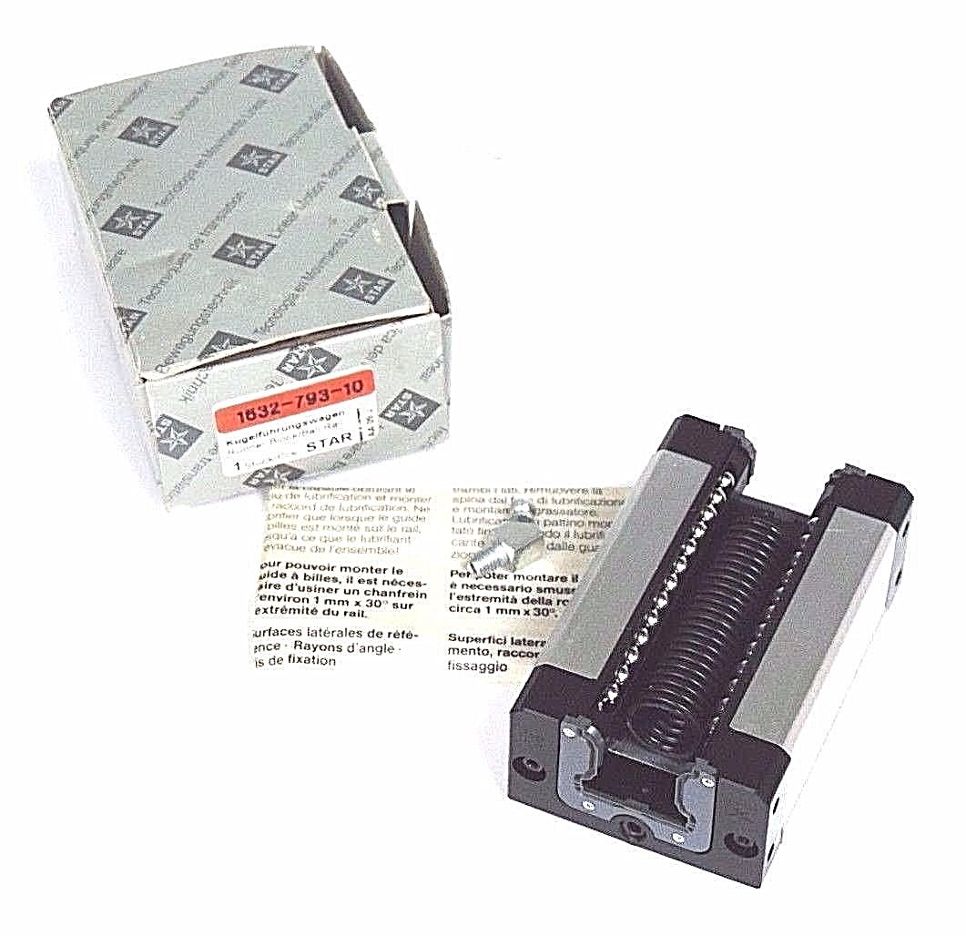 Used NIB STAR 1632-79X-10 LINEAR BALL RAIL BEARING BLOCK X = 3/4 1632-793-10