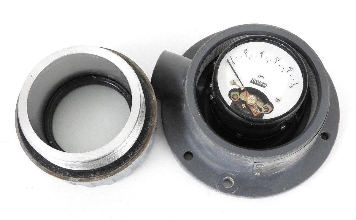 Used FOXBORO 65FS-FDJB-C FIELD MOUNTED INDICATING PRESSURE GAUGE 0-75PSI, 65FSFDJBC