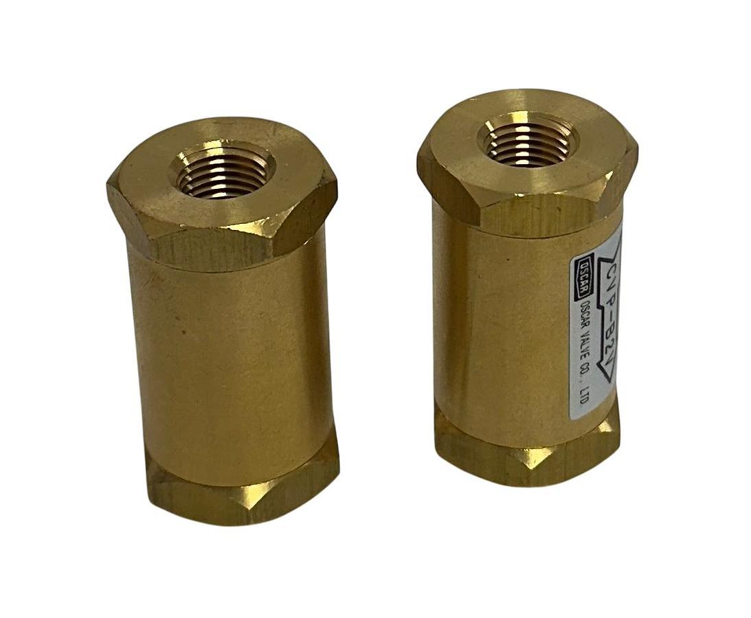 Used 2 OSCAR YAMAMOTO CVP-B2V / CVPB2V CHECK VALVES OEM BRASS NSMP