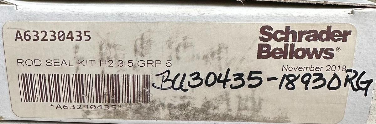 Used NEW SCHRADER BELLOWS A63230435 ROD SEAL KIT H2 3.5 GRP 5