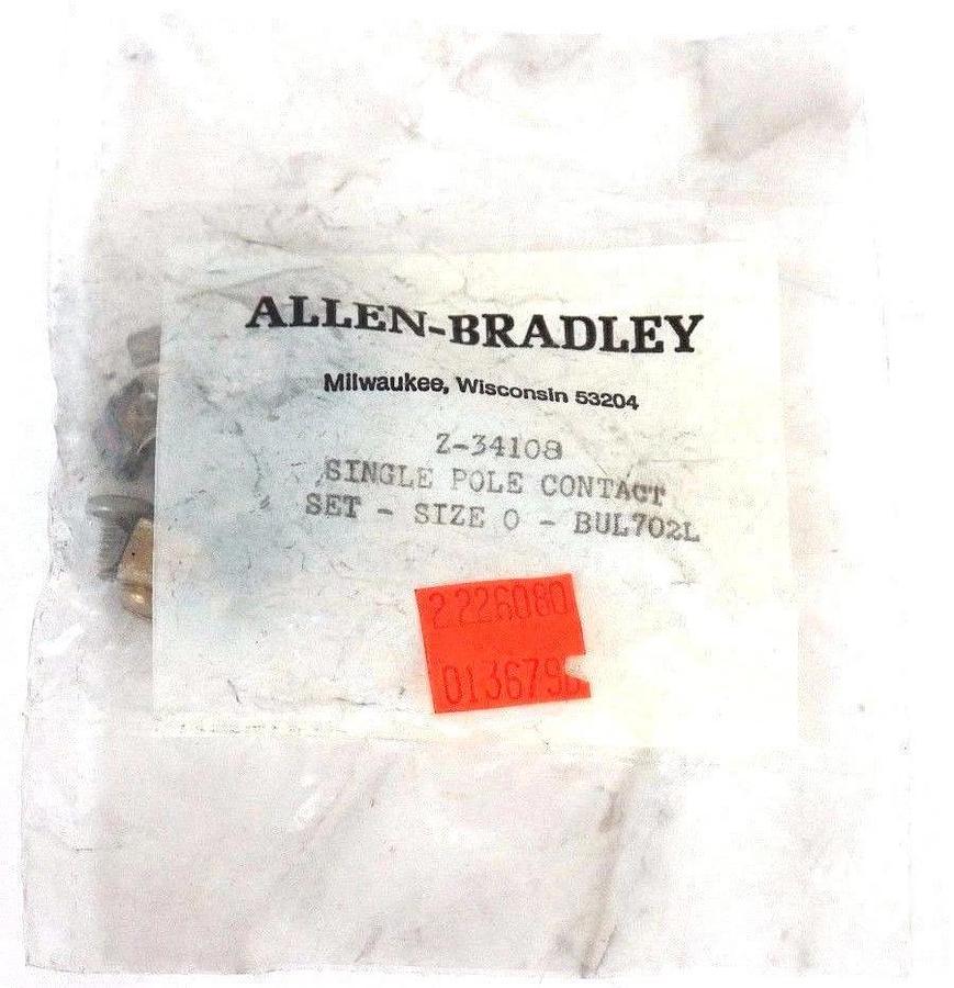 Used LOT OF 7 NEW ALLEN BRADLEY Z-34108F SINGLE POLE CONTACT KITS, SIZE 0, BUL702L