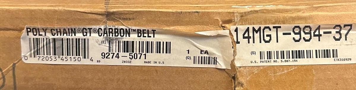 GATES 14MGT-994-37 / 9274-5071 POLY CHAIN GT CARBON BELT 37mm W 71-TEETH NSMP