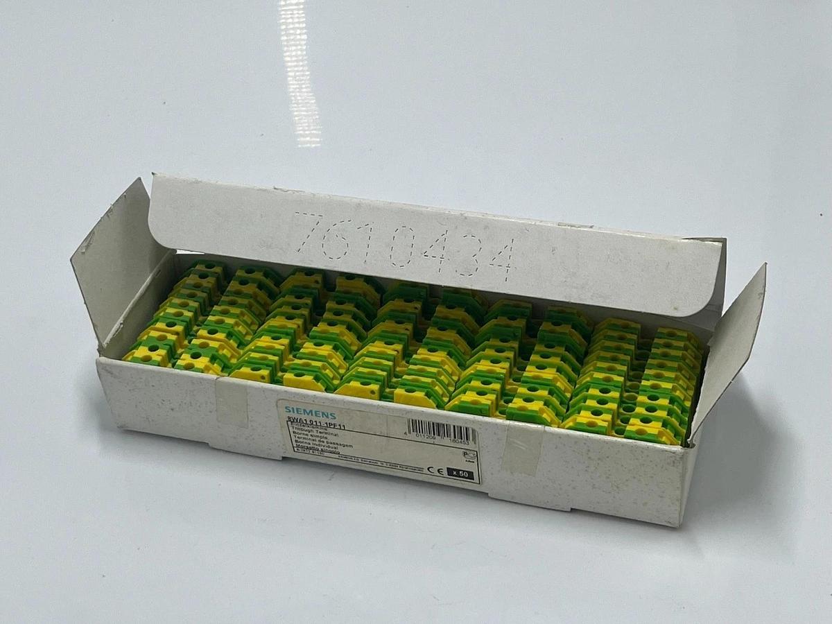 BOX OF 50 NEW Siemens 8WA1 011-1PF11 Feed-Through Terminal Block Gray 4mm² Screw