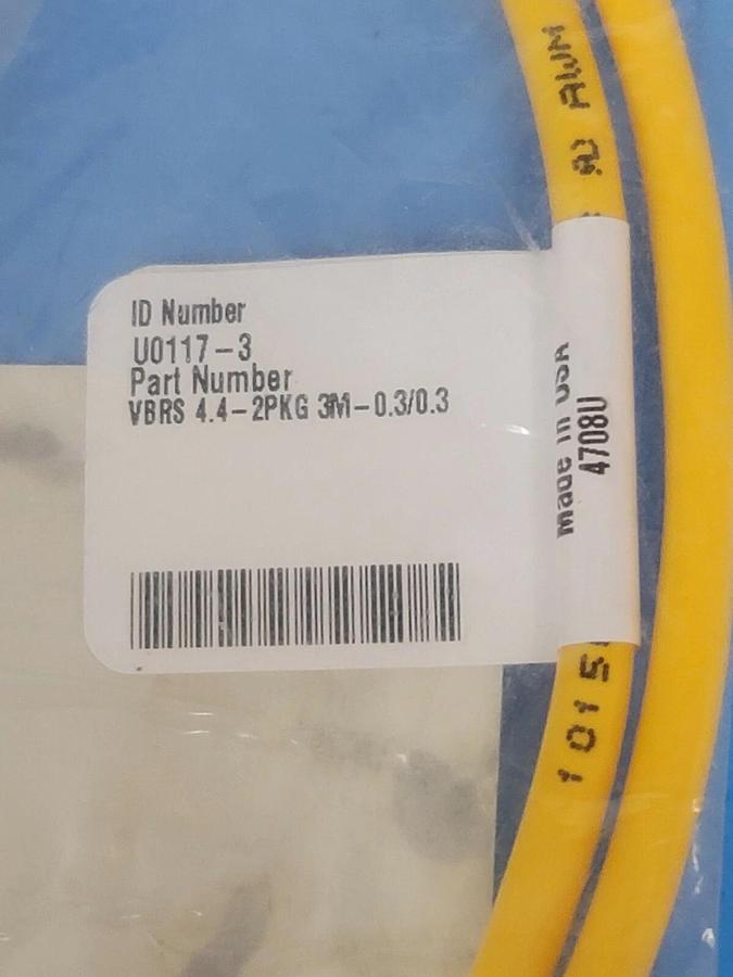 Used NEW TURCK VBRS 4.4-2PKG 3M-0.3/0.3 MOLDED TWIN JUNCTION ID NO. U0117-3
