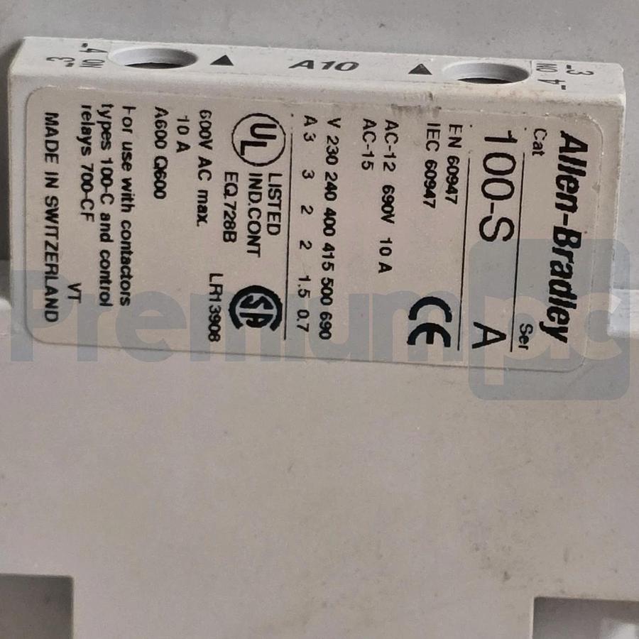 Used Allen-Bradley 100S-C30ZJ14C /C Guardmaster Safety Contactor 3-Pole 24VDC USPI