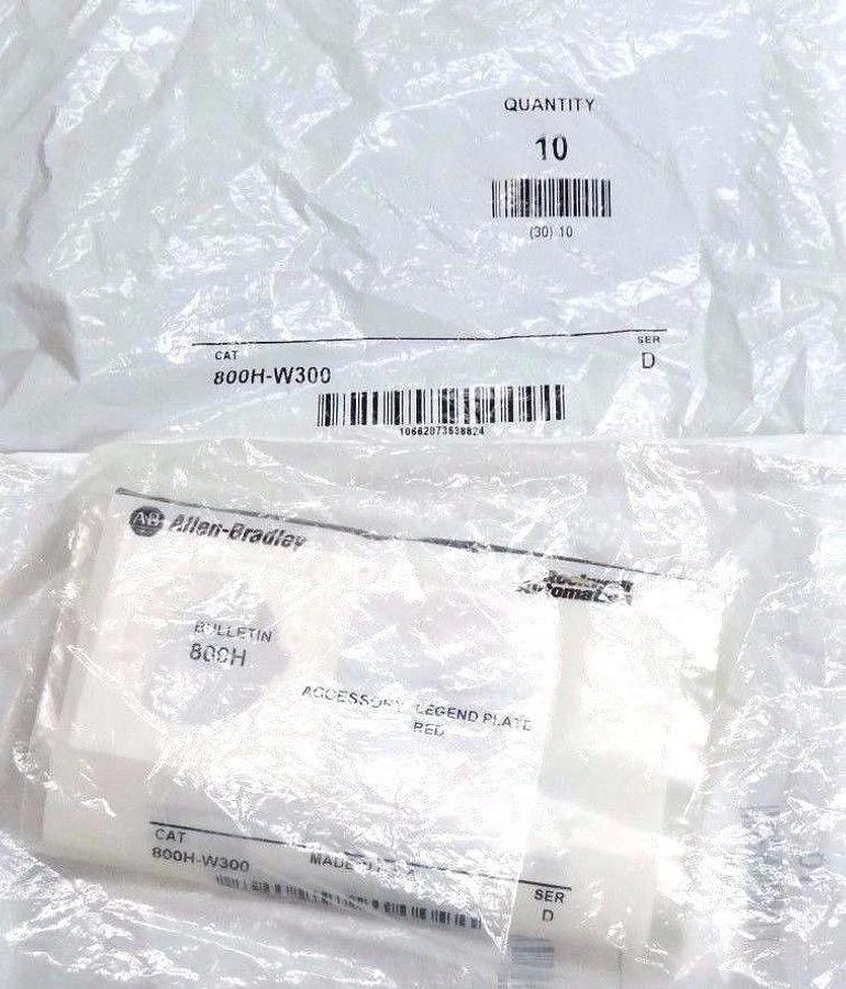 Used LOT OF 20 NEW ALLEN BRADLEY 800H-W300 LEGEND PLATES RED 800HW300 SER. D