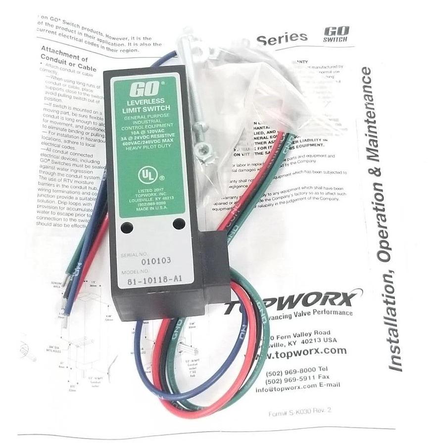 Used NIB TOPWORX 81-10118-A1 GO SWITCH 80 SERIES 8110118A1