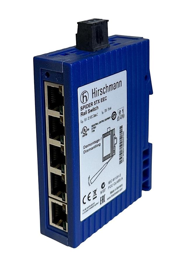 Used NEW HIRSCHMANN SPIDER 5TX EEC 5-PORT EtherNet SWITCH 943 824-102 / 943824102