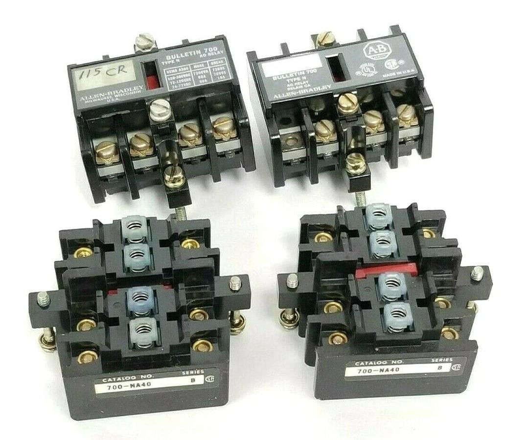 Used LOT OF 4 ALLEN BRADLEY 700-NA40 FRONT DECK CONTACT CARTRIDGES SER. B 700NA40