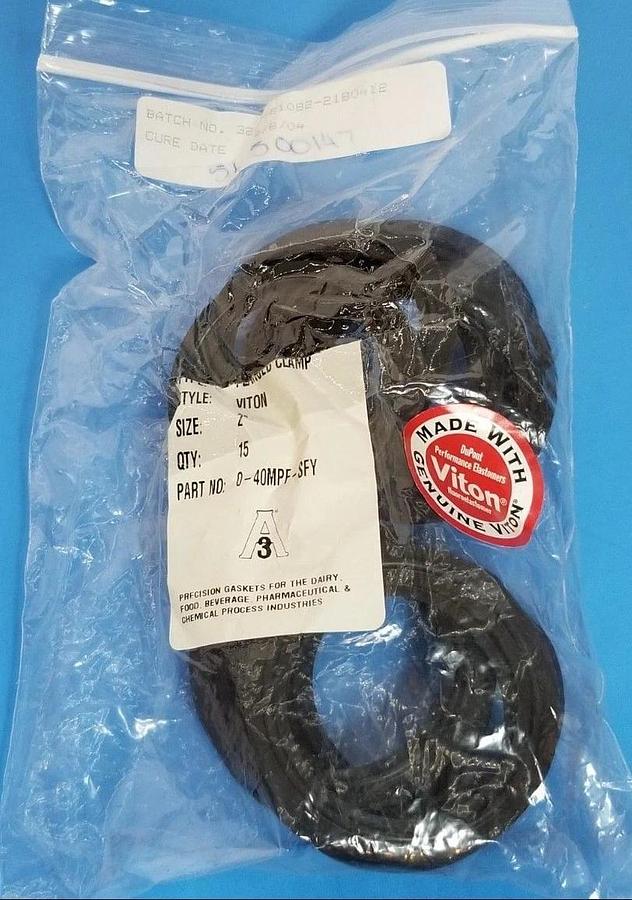 Used LOT OF 15 PURESERVE SYSTEMS A3 P/N: 0-40MPF-SFY FLANGED CLAMP GASKETS 2''
