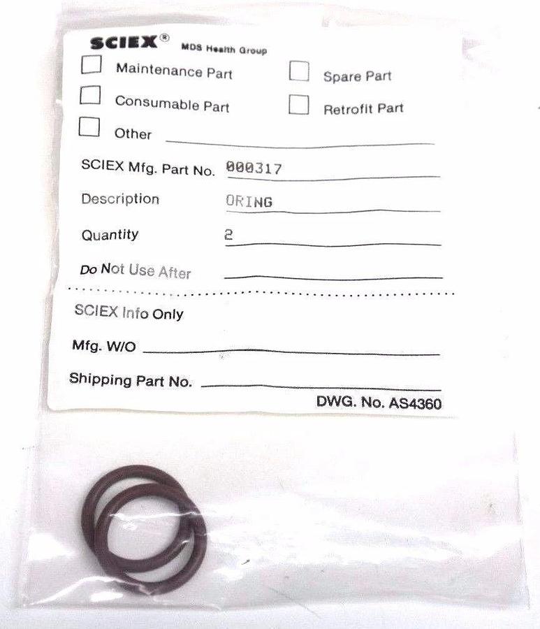 NEW MDX SCIEX O-RINGS FOR 001171 MIST ELIMINATOR SPR KIT 000365 000317 000362