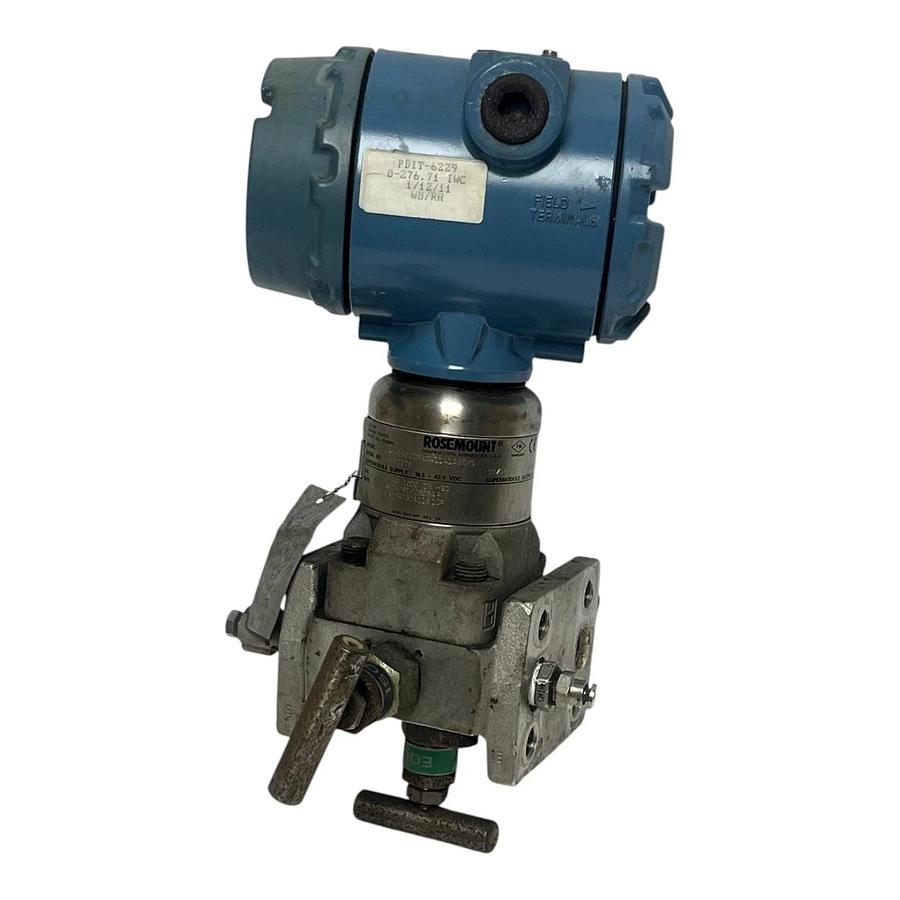 Used Rosemount 3051S2CD3A2A11A1AE5M5 Differential Transmitter W/ 3-Valve Manifold