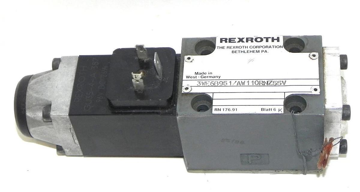 Used REXROTH 3WE6B951/AW110RNZ55V DIRECTIONAL VALVE 3WE6B951