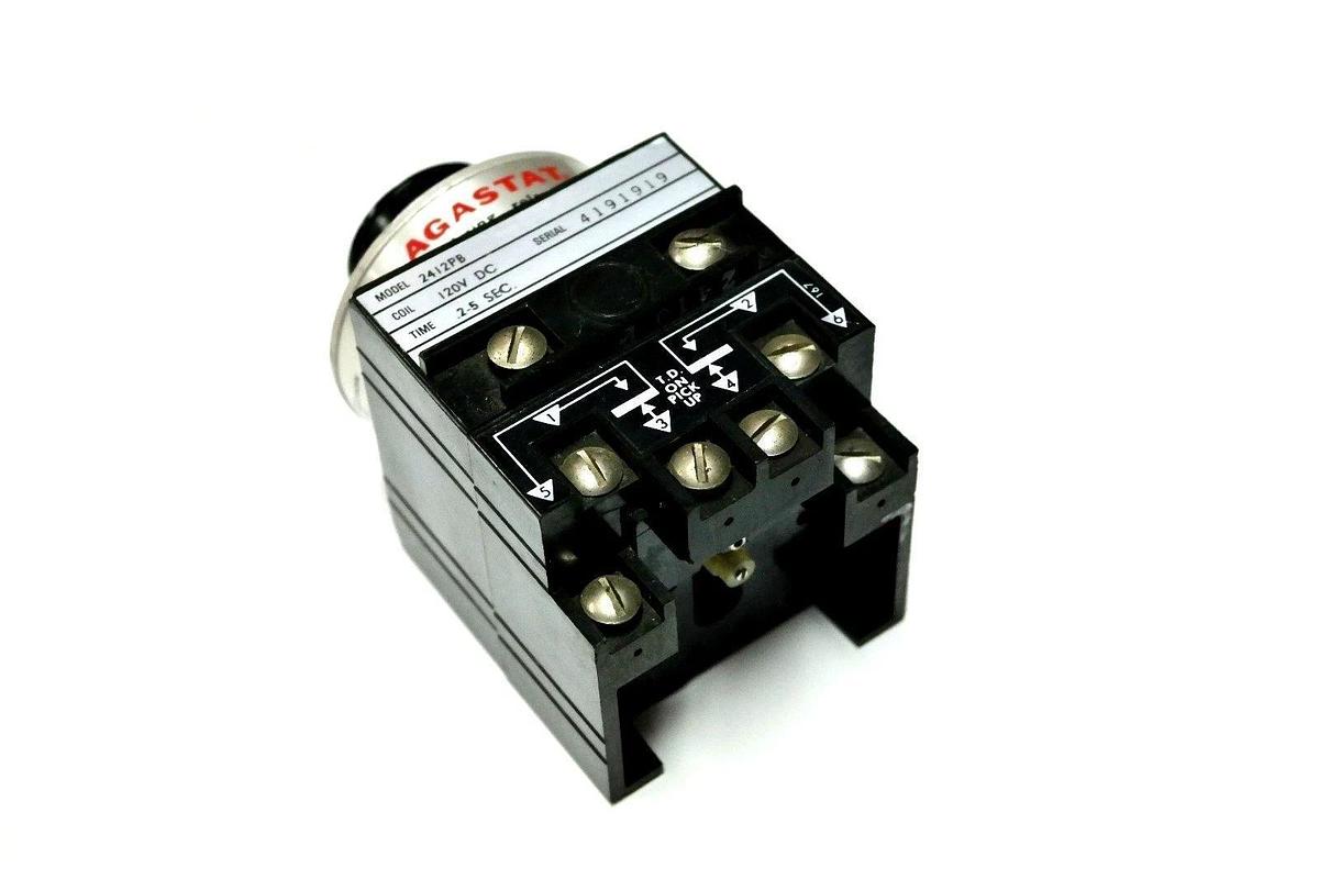 Used AGASTAT 2412PB TIME DELAY RELAY .2-5 SECONDS 120VDC