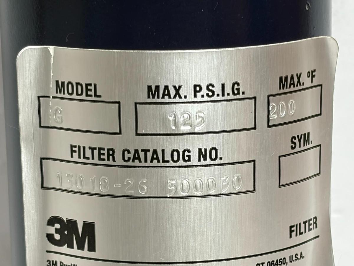Used 3M Purification 13018-26 500030 Model G Filter Housing 125 PSI New Surplus