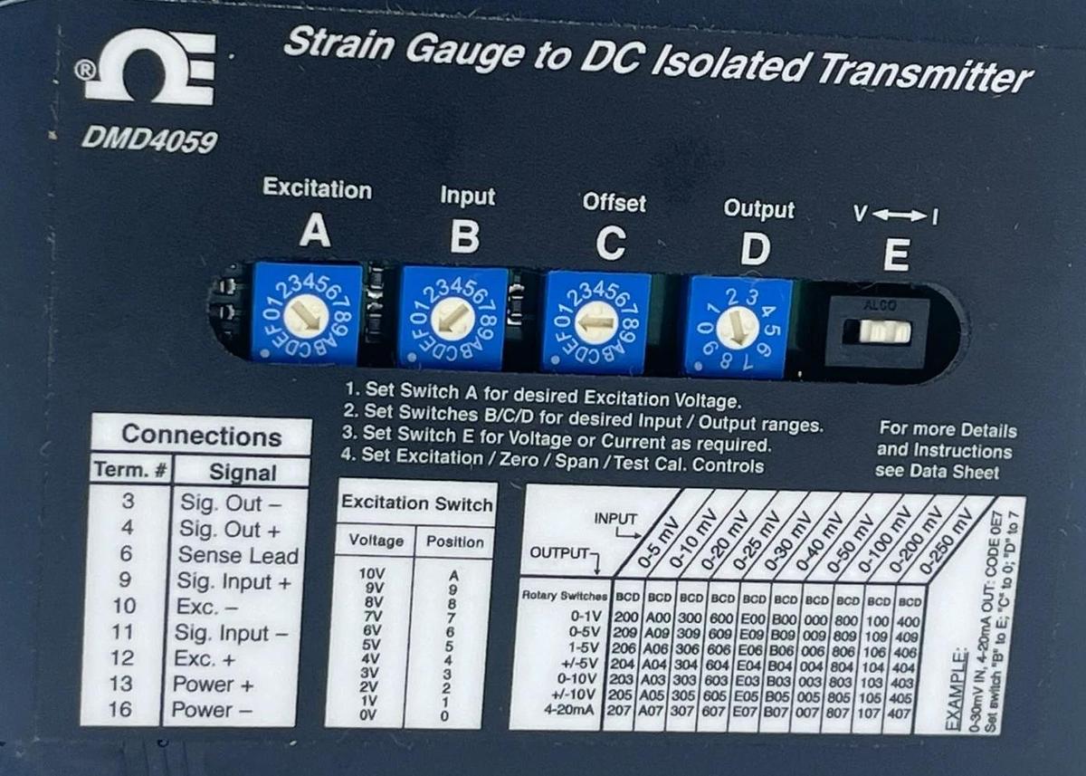 OMEGA DMD4059 Strain Gauge to DC Transmitter Signal Conditioner 1200V Iso, NSNP