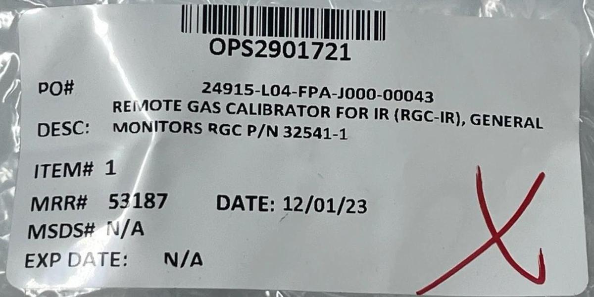 MSA RGC-IR Remote Gas Calibrator for Point IR Detectors P/N 32541-1