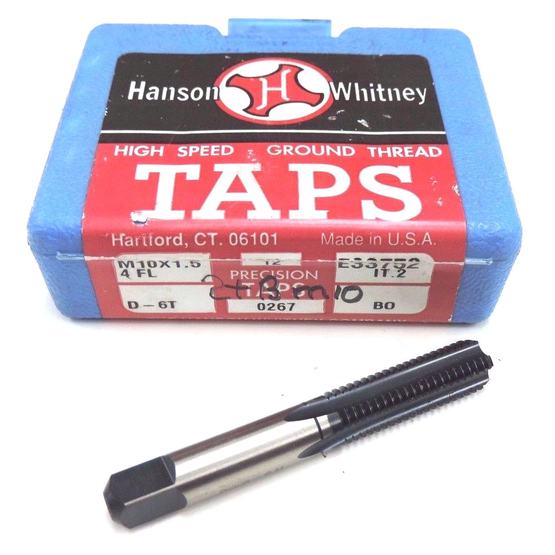 Used 12 NIB HANSON WHITNEY M10X1.5 4 FL HIGH SPEED TAPS D-6T, E33752 IT.2
