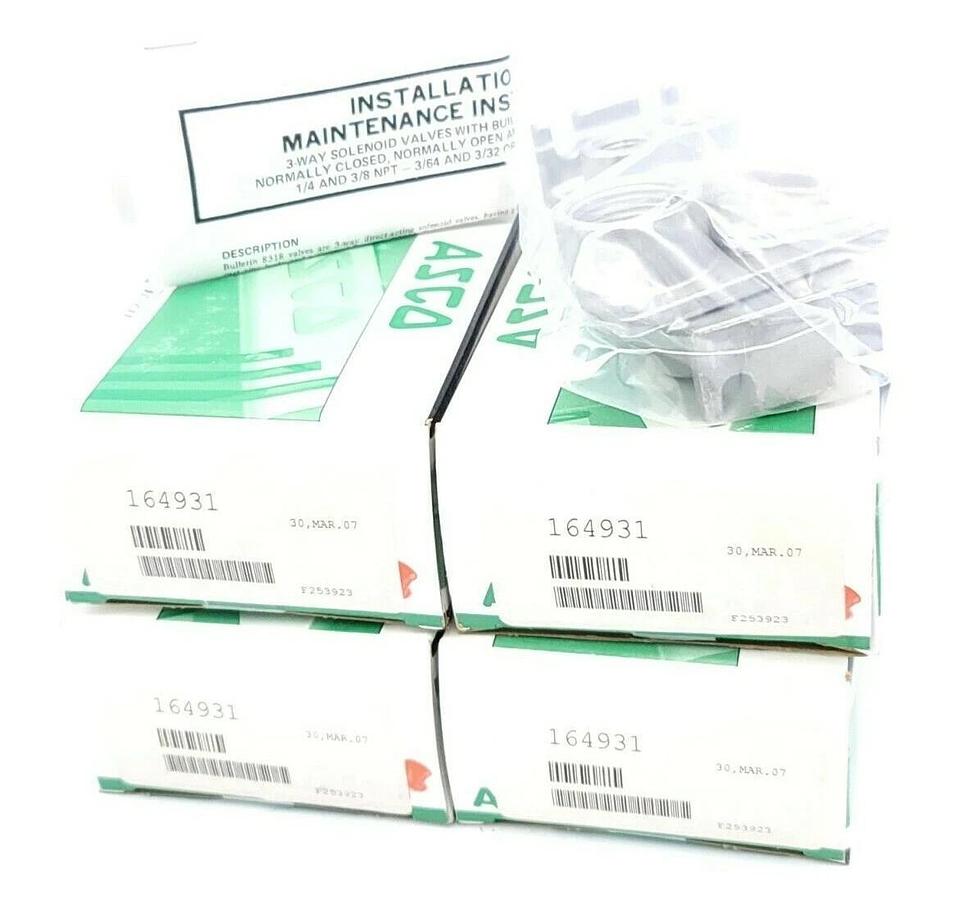 Used LOT OF 4 NIB ASCO 164931 VALVE KITS