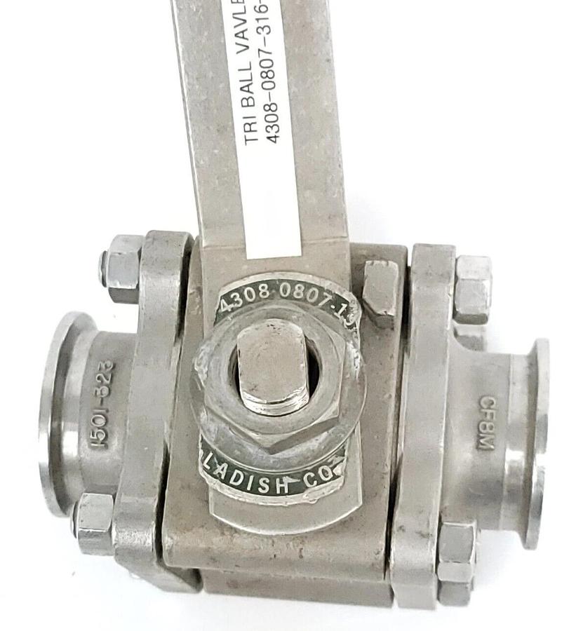 Used NEW LADISH 4308-0807-15 BALL VALVE 1-1/2'' 316SS 4308-0807 4308080715