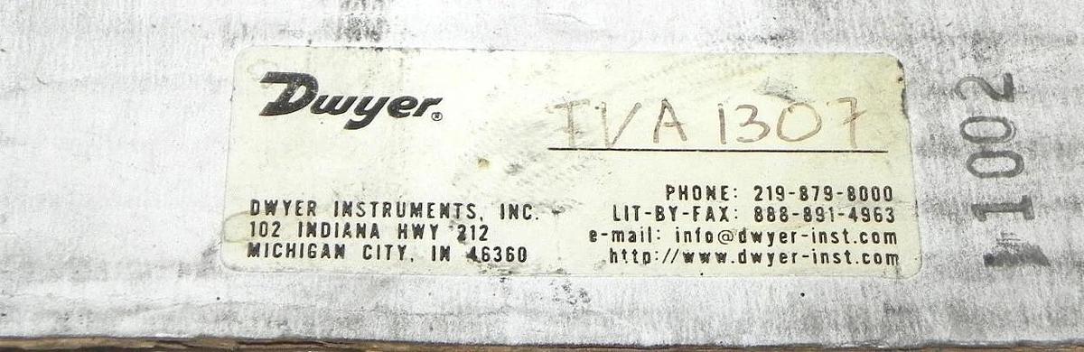 Used NIB DWYER TVA-1307 SITE GLASS FLOWMETER TVA1307 MOD. # LMR1-010034