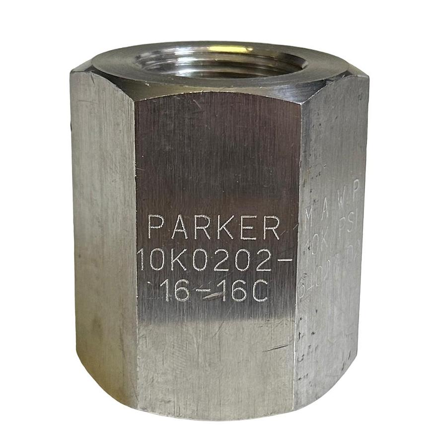 Used NEW PARKER 10K0202-16-16C / 10K02021616C STAINLESS STEEL NPT ADAPTER 10,000PSI