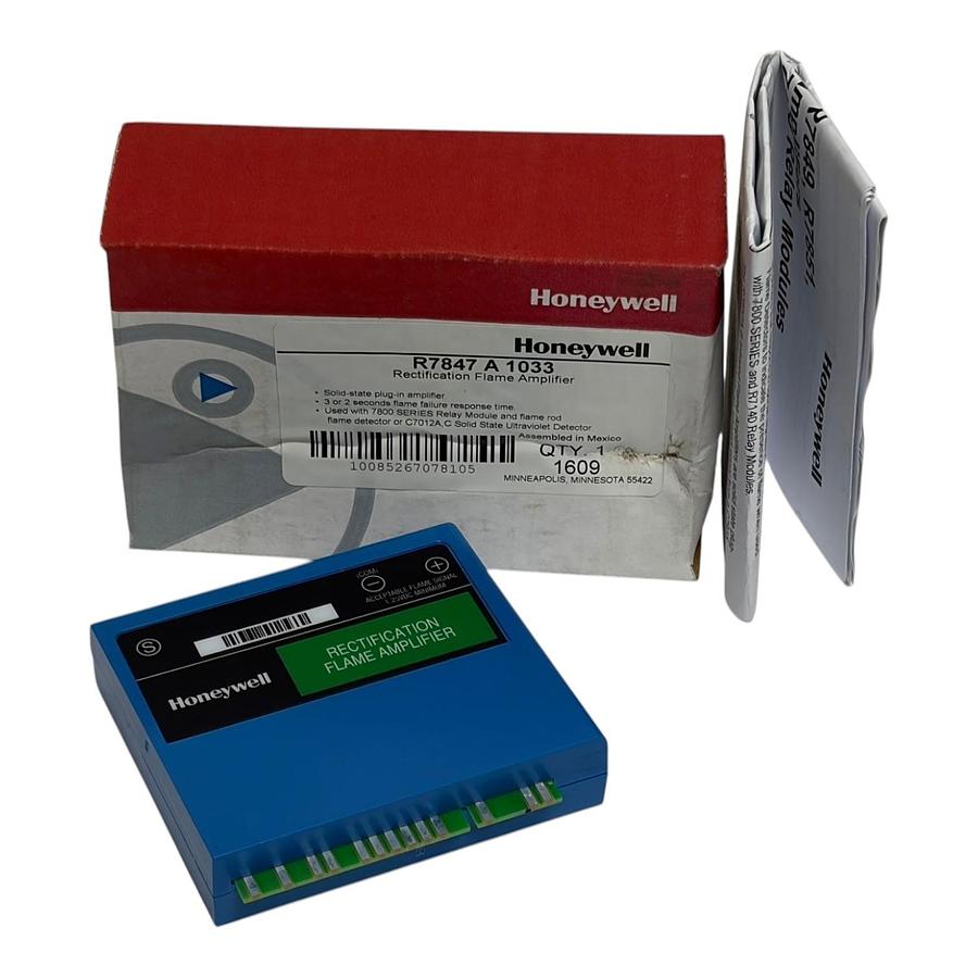Used Honeywell R7847A1033 Rectification Flame Amplifier 7800 Series Module New